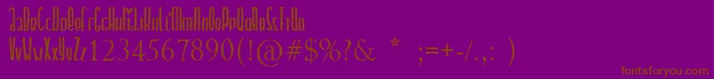 Chiko  Owlie-Schriftart – Braune Schriften auf violettem Hintergrund