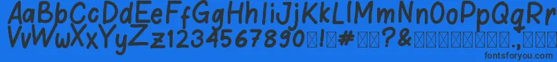 Шрифт ChildhoodMemories – чёрные шрифты на синем фоне