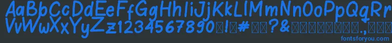 フォントChildhoodMemories – 黒い背景に青い文字