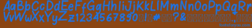 フォントChildhoodMemories – 茶色の背景に青い文字