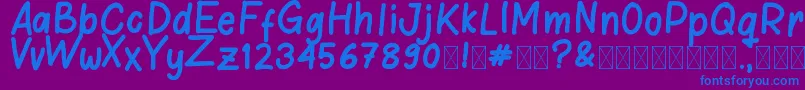 フォントChildhoodMemories – 紫色の背景に青い文字