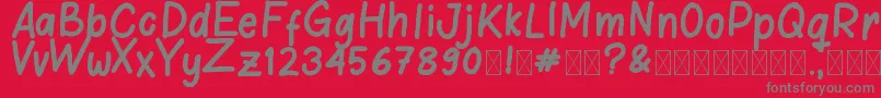 ChildhoodMemories Font – Gray Fonts on Red Background