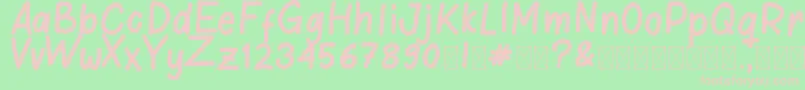 フォントChildhoodMemories – 緑の背景にピンクのフォント
