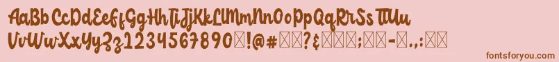 Шрифт ChildishFree – коричневые шрифты на розовом фоне