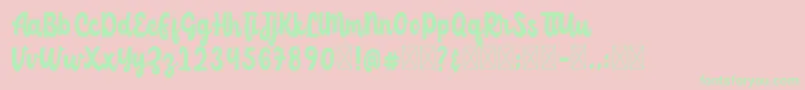 ChildishFree-Schriftart – Grüne Schriften auf rosa Hintergrund
