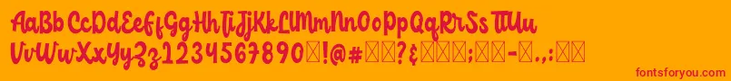 ChildishFree Font – Red Fonts on Orange Background