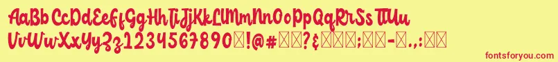 ChildishFree Font – Red Fonts on Yellow Background