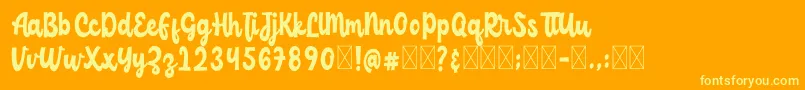 ChildishFree Font – Yellow Fonts on Orange Background