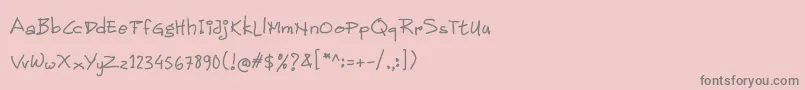 Children Handwritten Font – Gray Fonts on Pink Background