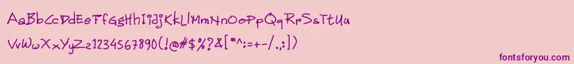 Children Handwritten Font – Purple Fonts on Pink Background