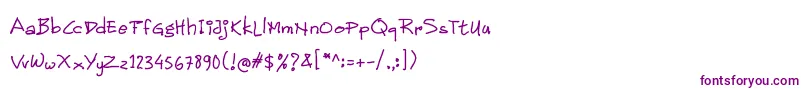 Children Handwritten Font – Purple Fonts on White Background