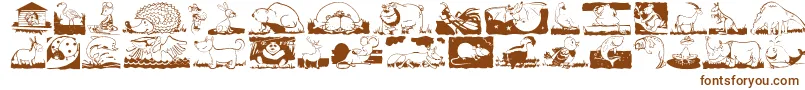 ChildrenAnimalsFriends Font – Brown Fonts on White Background