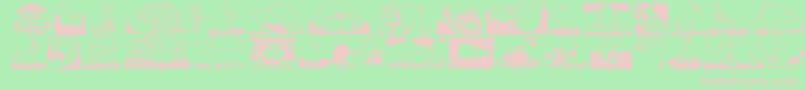 ChildrenAnimalsFriends Font – Pink Fonts on Green Background