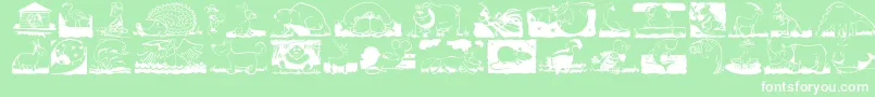 ChildrenAnimalsFriends Font – White Fonts on Green Background