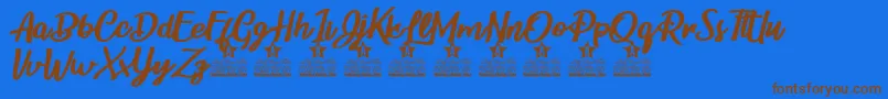 Fonte Childrens Party Personal Use – fontes marrons em um fundo azul