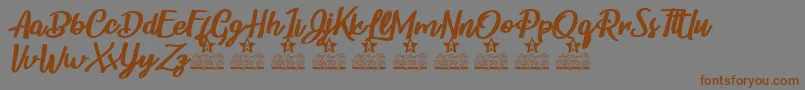 Childrens Party Personal Use Font – Brown Fonts on Gray Background