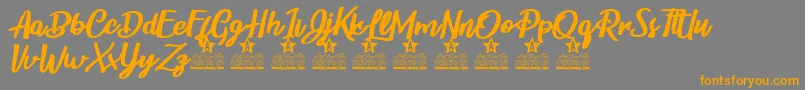 Childrens Party Personal Use Font – Orange Fonts on Gray Background