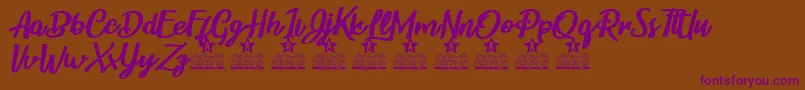 Childrens Party Personal Use Font – Purple Fonts on Brown Background