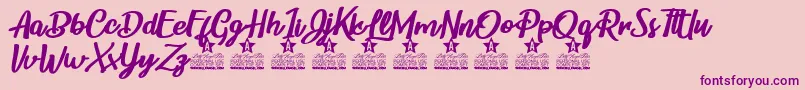 Childrens Party Personal Use Font – Purple Fonts on Pink Background