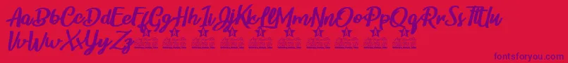 Childrens Party Personal Use-Schriftart – Violette Schriften auf rotem Hintergrund