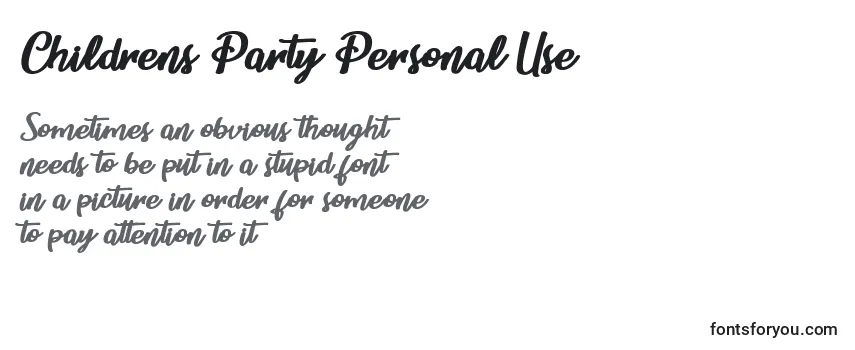 Schriftart Childrens Party Personal Use