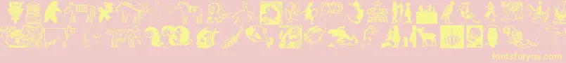 ChildrensDarlings Font – Yellow Fonts on Pink Background