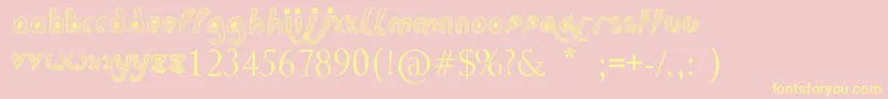 Childs Play Font – Yellow Fonts on Pink Background