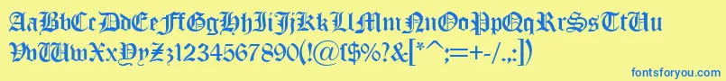 OldLondonDb Font – Blue Fonts on Yellow Background