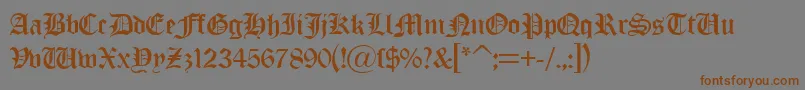 OldLondonDb-Schriftart – Braune Schriften auf grauem Hintergrund