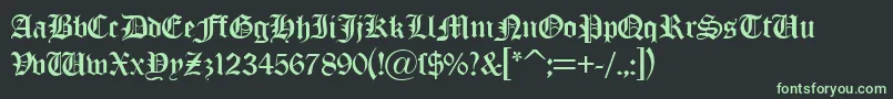 OldLondonDb Font – Green Fonts on Black Background