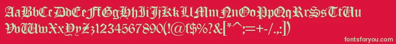 OldLondonDb Font – Green Fonts on Red Background