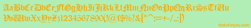 OldLondonDb Font – Orange Fonts on Green Background