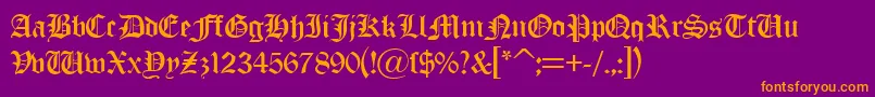 OldLondonDb Font – Orange Fonts on Purple Background