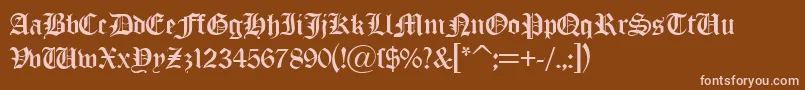 OldLondonDb Font – Pink Fonts on Brown Background