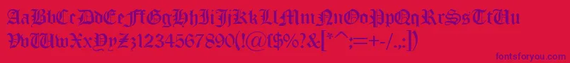 OldLondonDb Font – Purple Fonts on Red Background