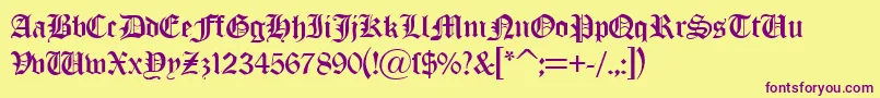 OldLondonDb Font – Purple Fonts on Yellow Background