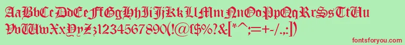 OldLondonDb Font – Red Fonts on Green Background