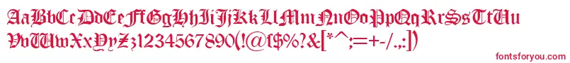 OldLondonDb Font – Red Fonts on White Background