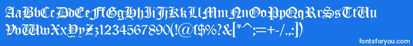OldLondonDb Font – White Fonts on Blue Background