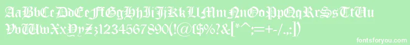 OldLondonDb-Schriftart – Weiße Schriften auf grünem Hintergrund