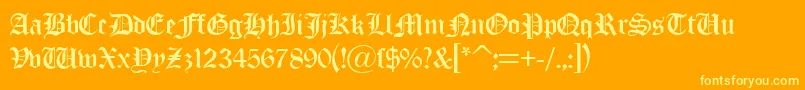 More about OldLondonDb Font OldLondonDb Font – Yellow Fonts on Orange Background