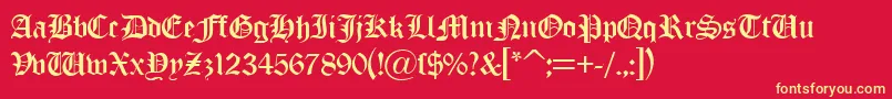 OldLondonDb Font – Yellow Fonts on Red Background