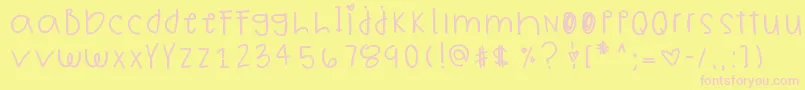 ChildsWish-Schriftart – Rosa Schriften auf gelbem Hintergrund