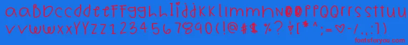 フォントChildsWish – 赤い文字の青い背景