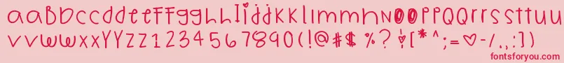 ChildsWish Font – Red Fonts on Pink Background