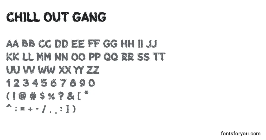Chill out Gang-fontti – aakkoset, numerot, erikoismerkit