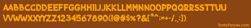 フォントChill out Gang – オレンジ色の文字が茶色の背景にあります。