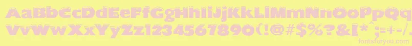フォントchilled – ピンクのフォント、黄色の背景