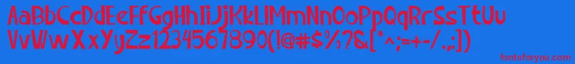 Chillok-fontti – punaiset fontit sinisellä taustalla