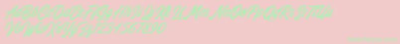 Chillout Free For Personal Use-Schriftart – Grüne Schriften auf rosa Hintergrund